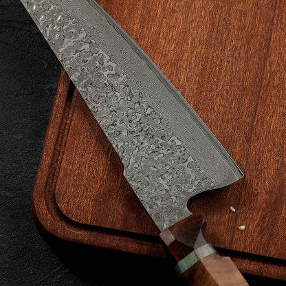 Cuchillo Gyuto 21cm 10Cr Damasco mango Sicómoro