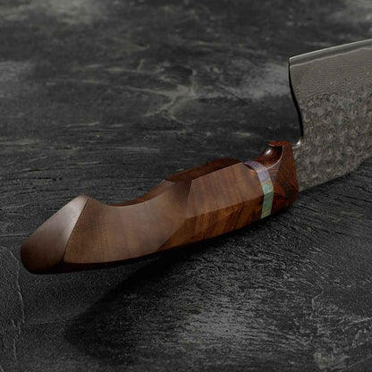 Cuchillo Gyuto 21cm 10Cr Damasco mango Sicómoro