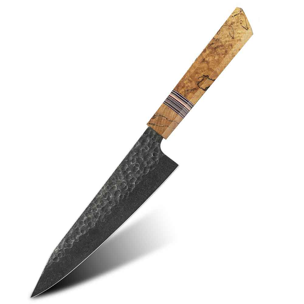 Cuchillo Kiritsuke 18cm Kurouchi 440c mango Arce estabilizado