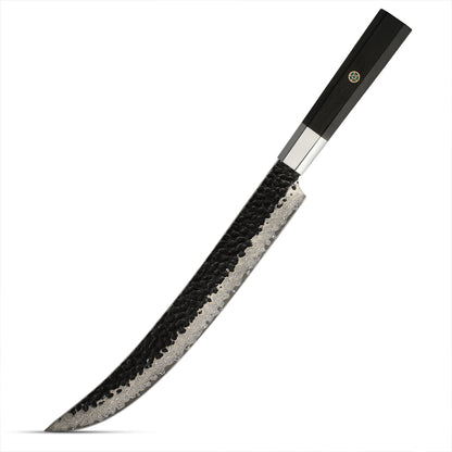 Cuchillo Carnicero 25cm 10Cr+Kurouchi Damasco mango Inox+Ebano