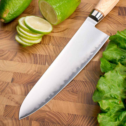 Cuchillo Gyuto 21cm clad 10Cr Paka+Bronce