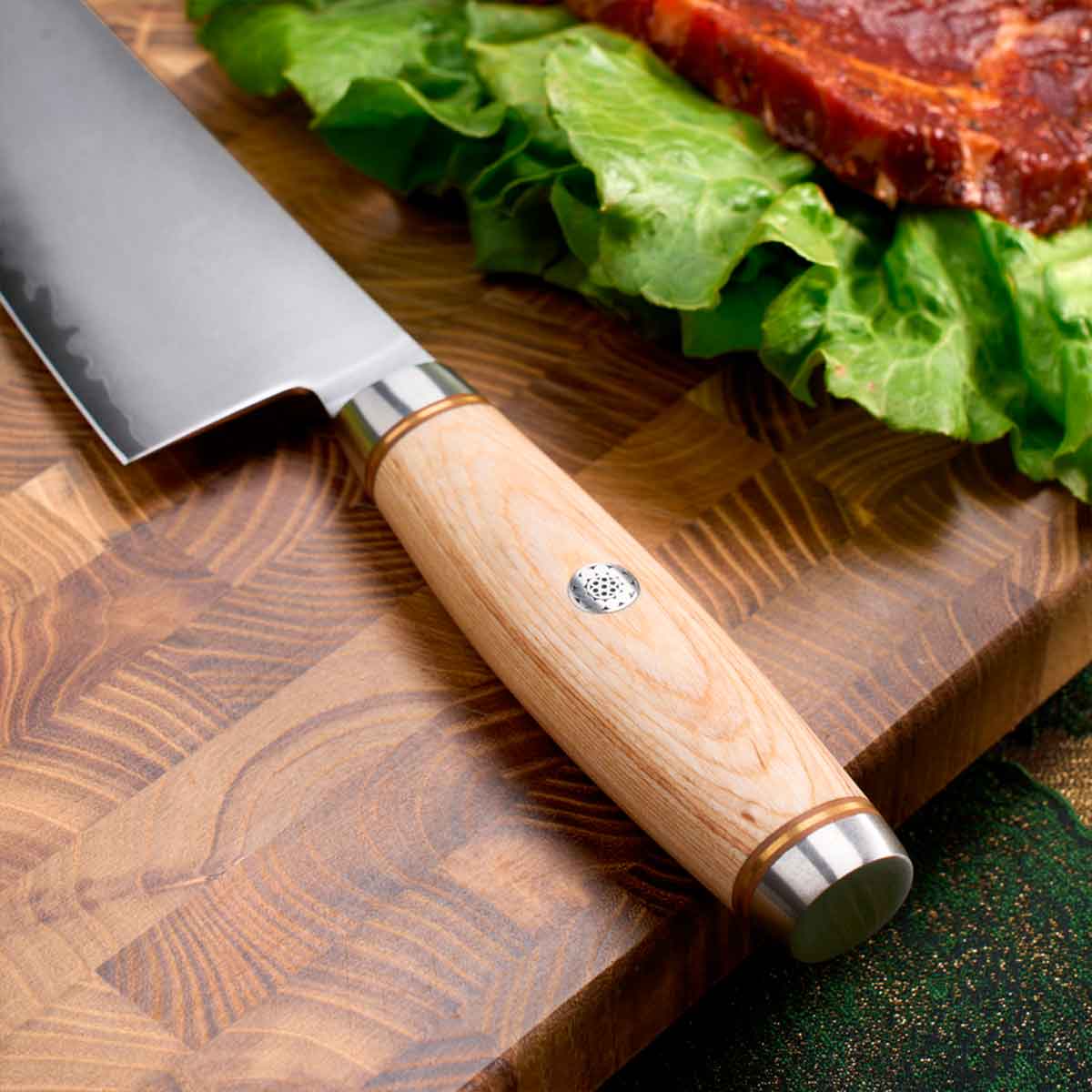 Cuchillo Gyuto 21cm clad 10Cr Paka+Bronce