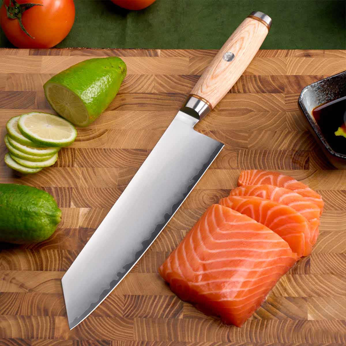 Cuchillo Kiritsuke 21cm clad 10Cr Paka+Bronce