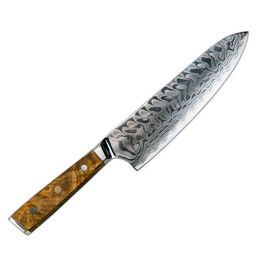 Cuchillo Gyuto 21 cm Damasco 440c Mango Olivo