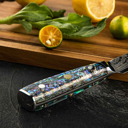 Cuchillo Nakiri 17cm 10Cr+Damasco ABALÓN