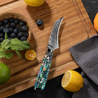 Cuchillo Torneador 10cm 10Cr+Damasco ABALÓN