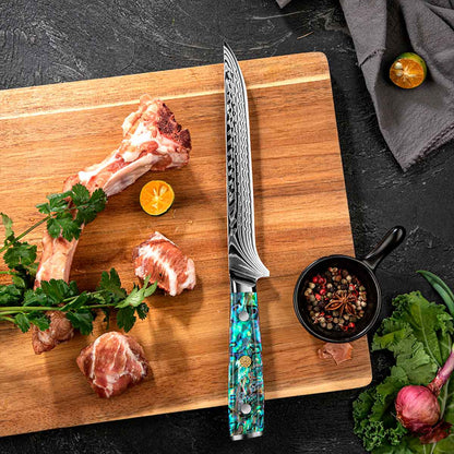 Cuchillo Deshuesador 17cm 10Cr+Damasco ABALÓN
