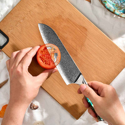 Cuchillo Santoku 18cm 10Cr+Damasco ABALÓN