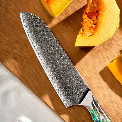 Cuchillo Santoku 18cm 10Cr+Damasco ABALÓN