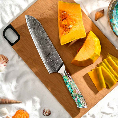 Cuchillo Santoku 18cm 10Cr+Damasco ABALÓN