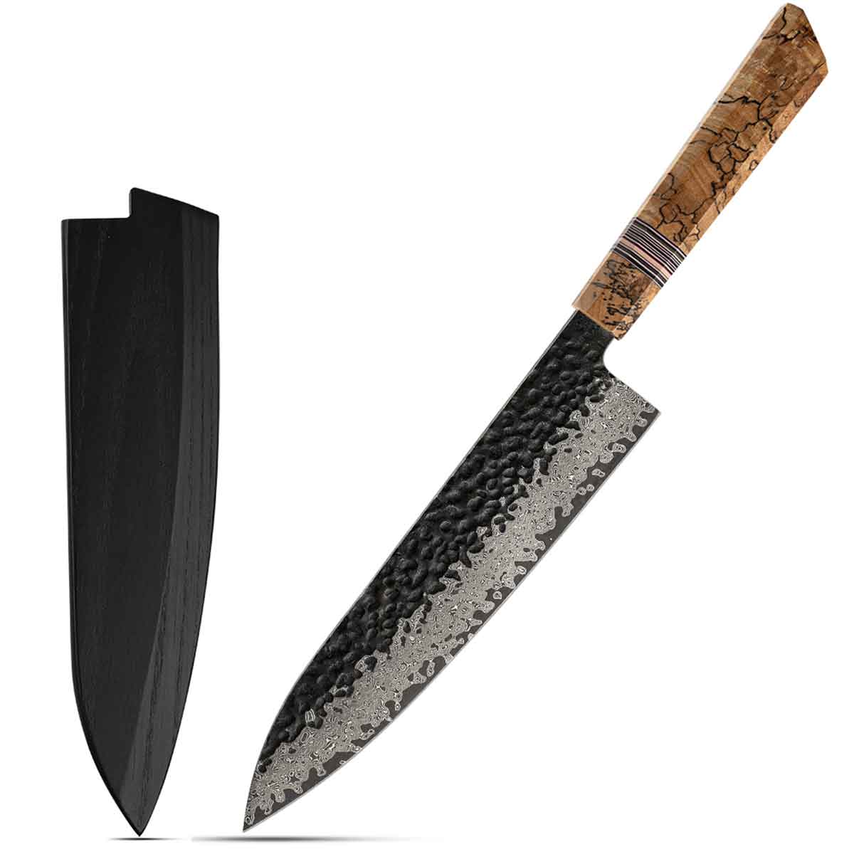 Cuchillo Gyuto 21cm 10Cr+Kurouchi Damasco