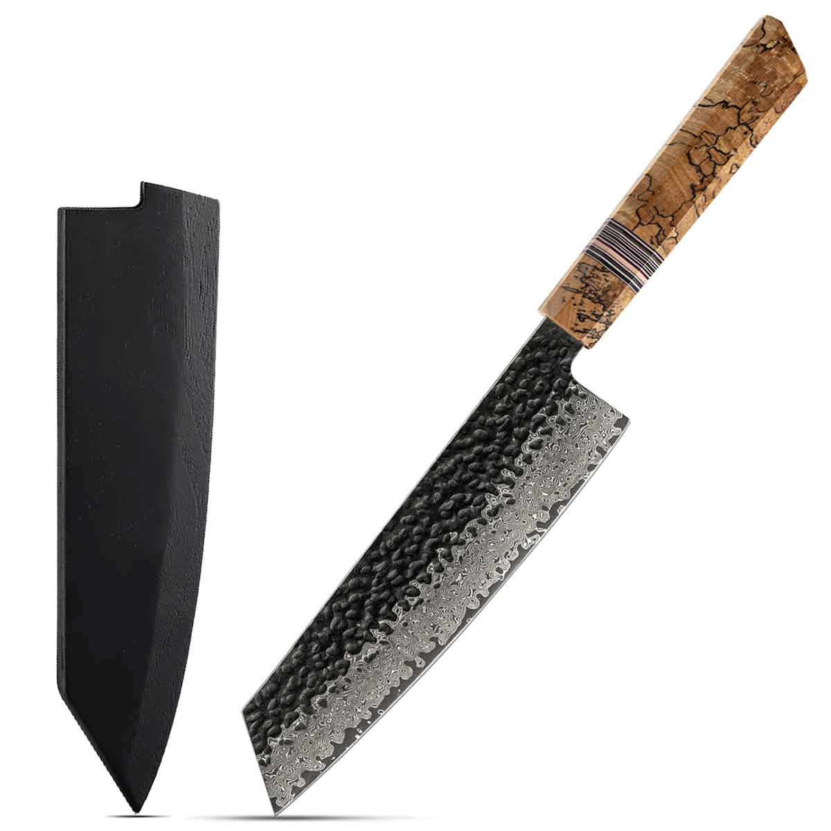 Cuchillo Kiritsuke 19cm 10Cr+Kurouchi Damasco + Funda