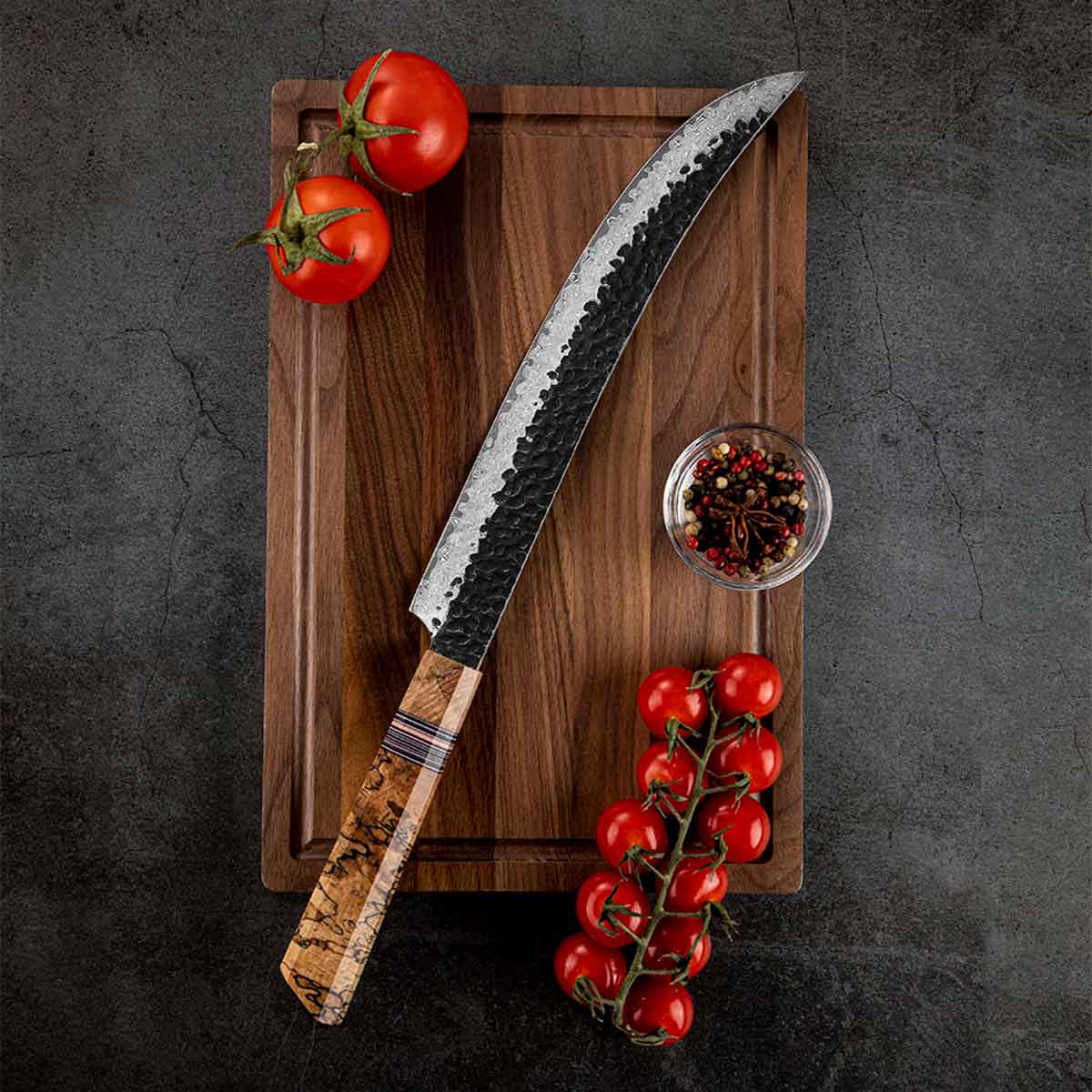 Cuchillo Carnicero 25cm 10Cr+Kurouchi Damasco