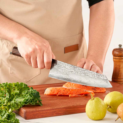 Cuchillo Kiritsuke 22cm 10Cr+Damasco Sándalo