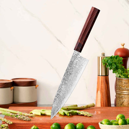 Cuchillo Gyuto 21cm 10Cr+Damasco Sándalo