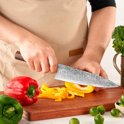 Cuchillo Gyuto 21cm 10Cr+Damasco Sándalo