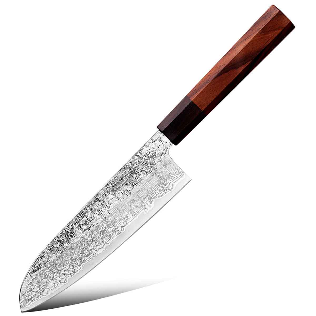 Cuchillo Santoku 18cm 10Cr+Damasco Sándalo