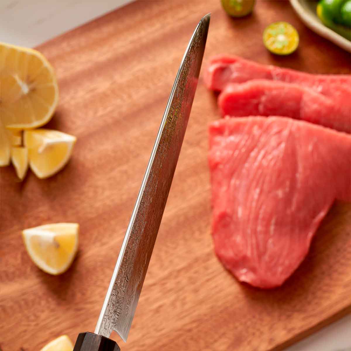 Cuchillo Santoku 18cm 10Cr+Damasco Sándalo