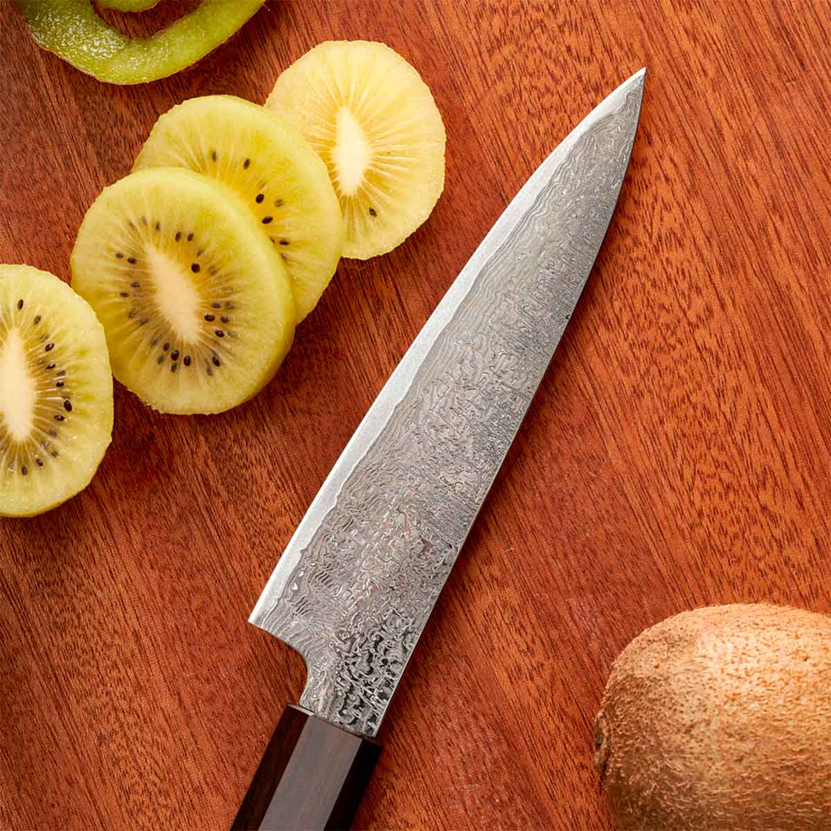 Cuchillo Utilitario 13cm 10Cr+Damasco Sándalo