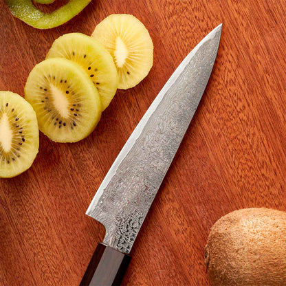 Cuchillo Utilitario 13cm 10Cr+Damasco Sándalo