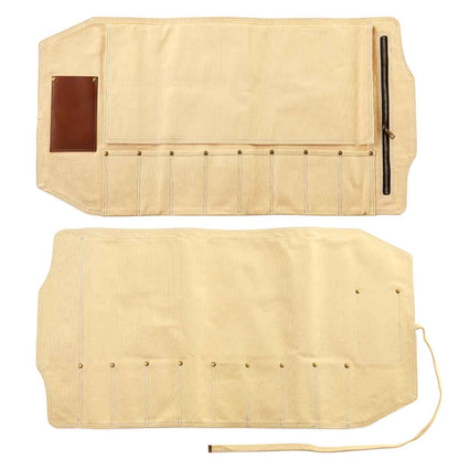 Roll 8pz cuchillos lona - Amarillo