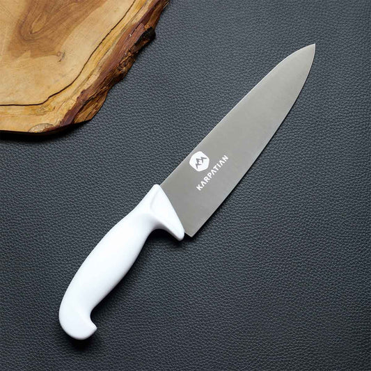 Cuchillo chef 8" ALTA GAMA mango blanco 440c