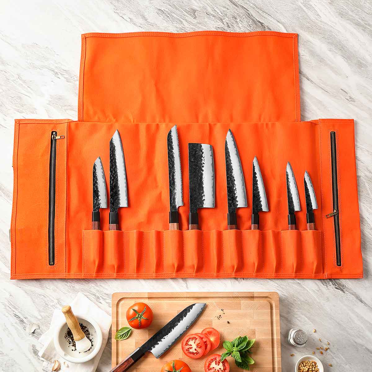 Maletín de chef para 12 cuchillos Anaranjado