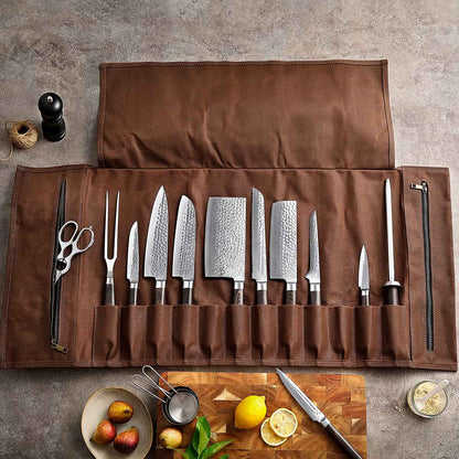 Maletín de chef para 12 cuchillos café