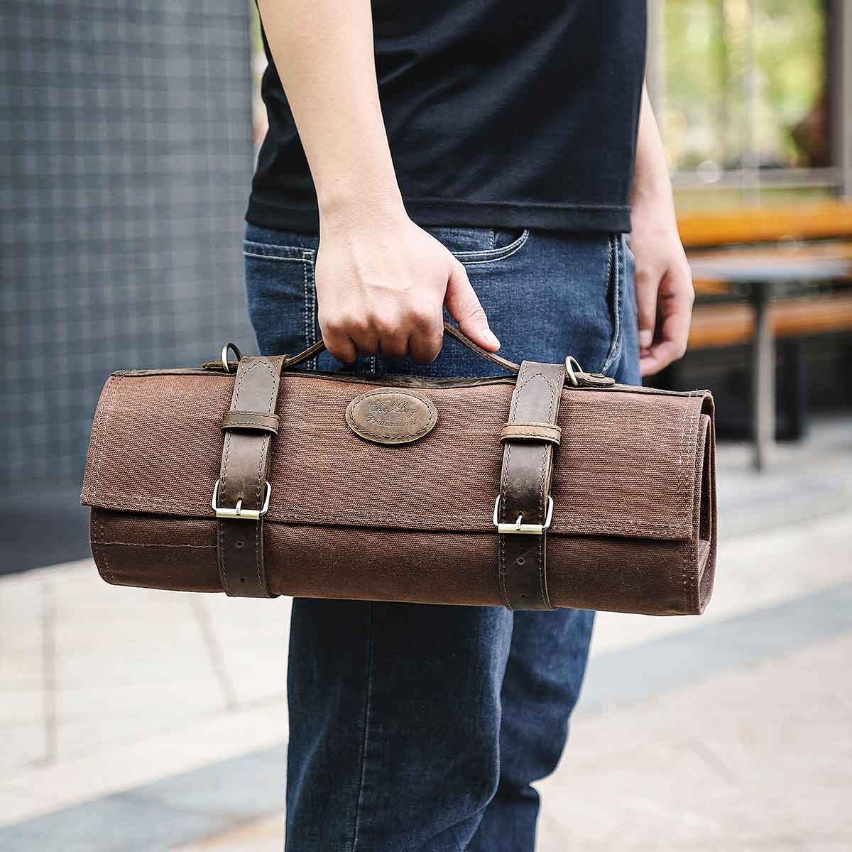 Maletín de chef para 12 cuchillos café