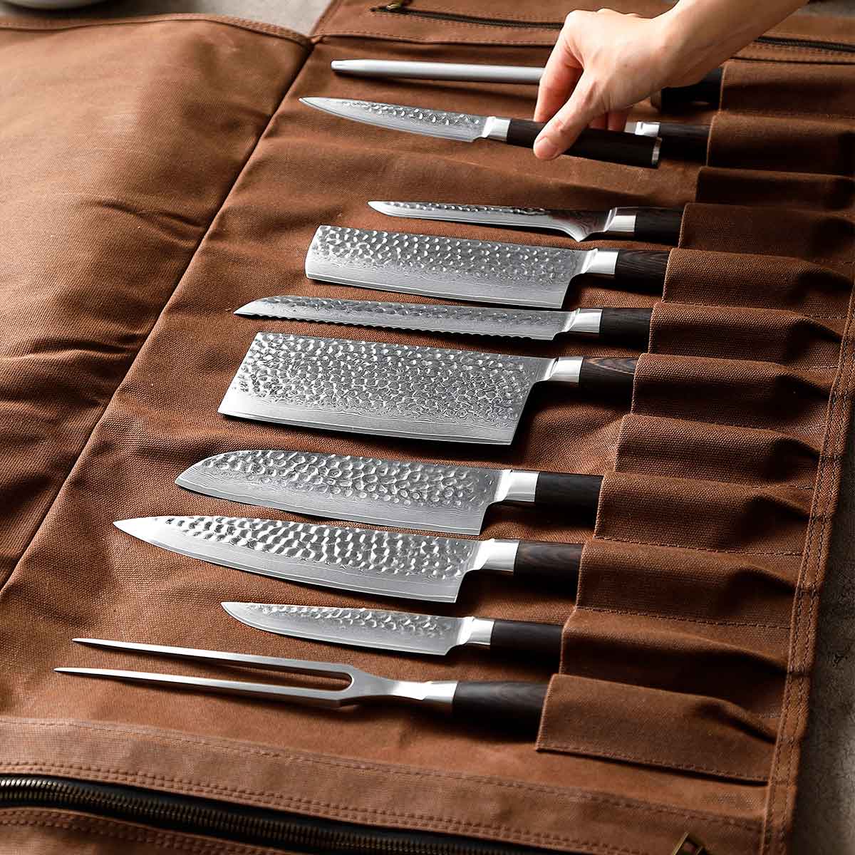 Maletín de chef para 12 cuchillos café