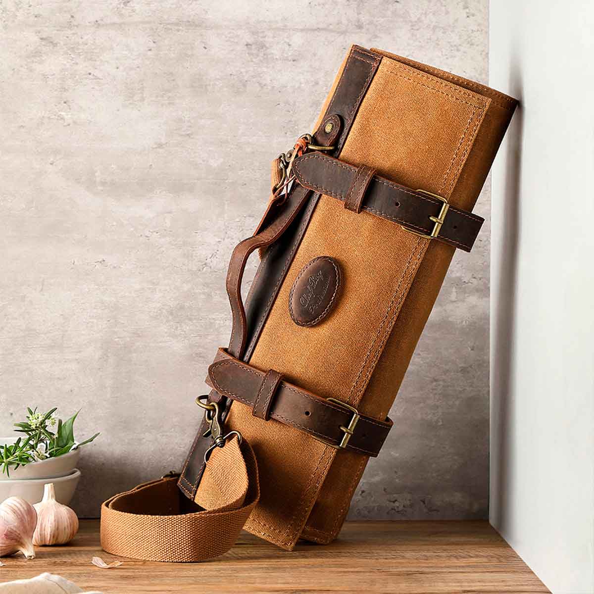 Maletín de chef para 12 cuchillos Mostaza