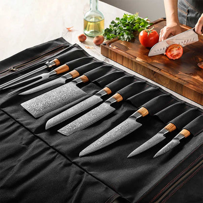 Maletín de chef para 12 cuchillos negro
