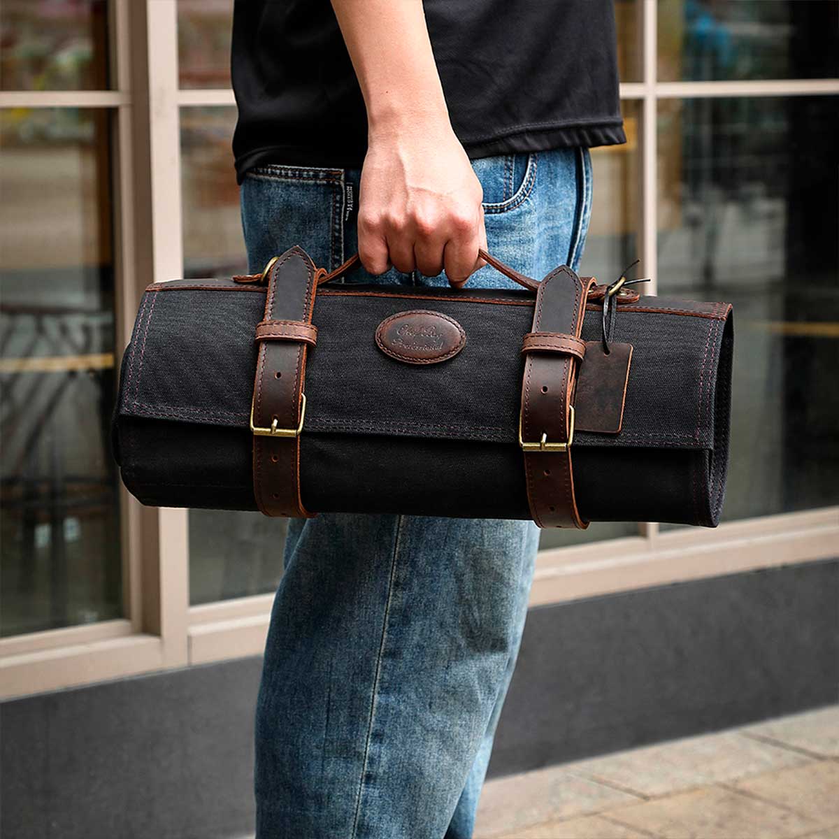 Maletín de chef para 12 cuchillos negro