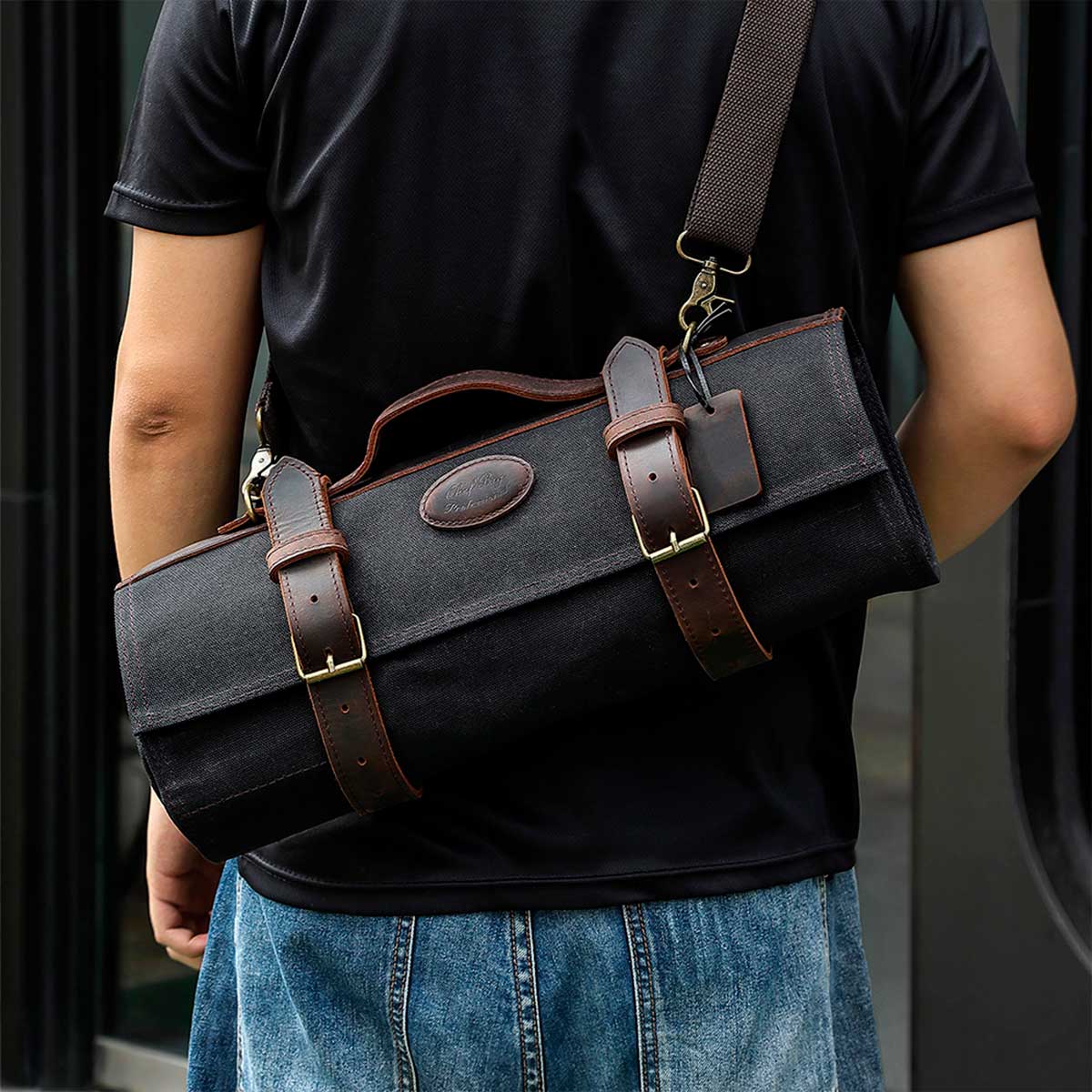 Maletín de chef para 12 cuchillos negro