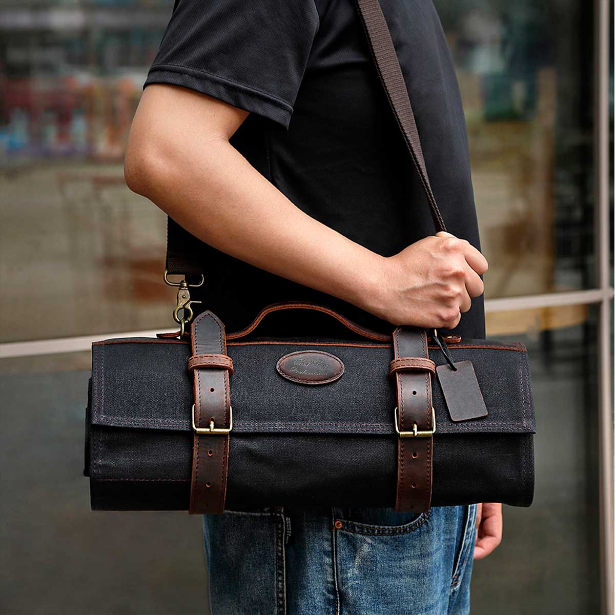 Maletín de chef para 12 cuchillos negro