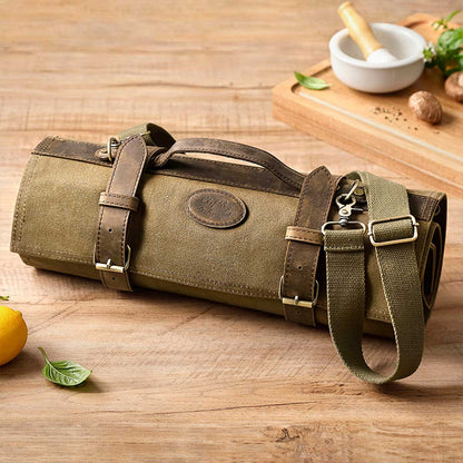 Maletín de chef para 12 cuchillos verde militar