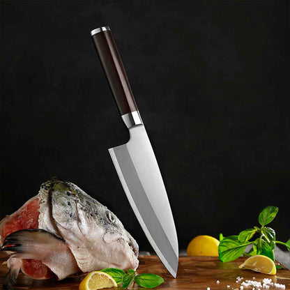 Cuchillo Deba 18cm acero 8Cr Ébano + Funda