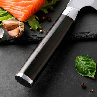 Cuchillo Deba 18cm acero 8Cr Ébano + Funda