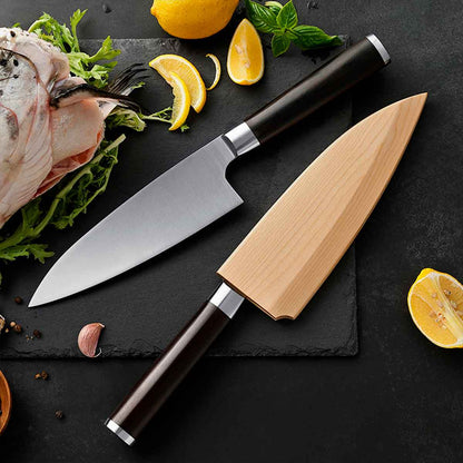 Cuchillo Deba 18cm acero 8Cr Ébano + Funda