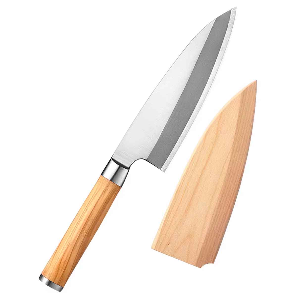 Cuchillo Deba 18cm acero 8Cr Olivo + Funda