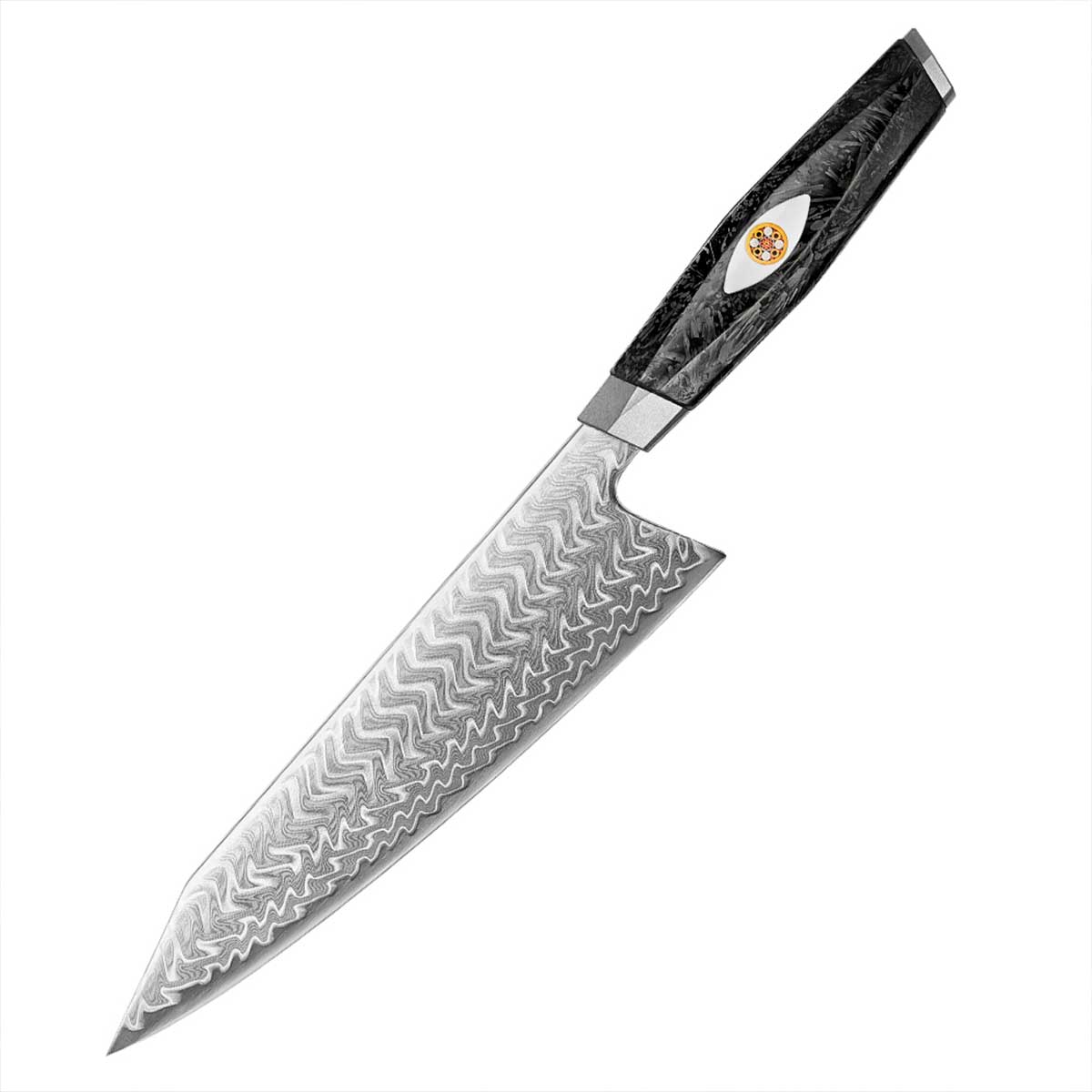 Cuchillo Gyuto 22cm M390+Damasco Flamas | PREMIUM