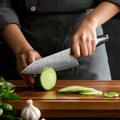 Cuchillo Gyuto 22cm M390+Damasco Flamas | PREMIUM