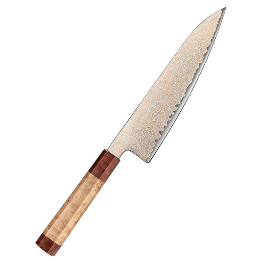 Cuchillo Gyuto 21cm 12Cr+Damasco Cobre Sicomoro | PREMIUM