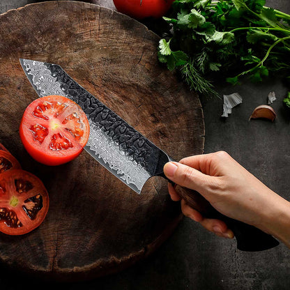 Cuchillo Bunka 19cm 10Cr+Kurouchi Mango Roble