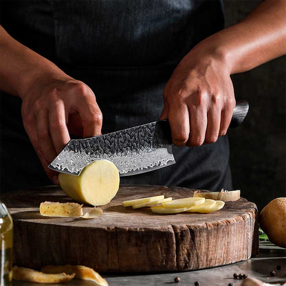 Cuchillo Bunka 19cm 10Cr+Kurouchi Mango Roble