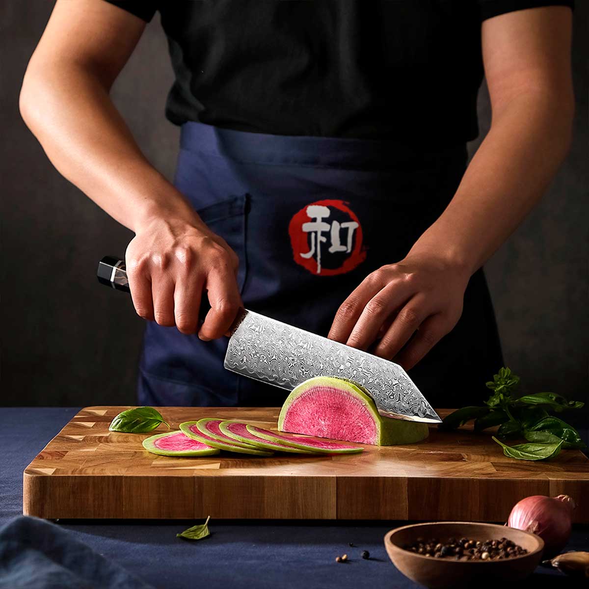 Cuchillo Kiritsuke 21cm ZDP-189+Damasco Bronce | PREMIUM