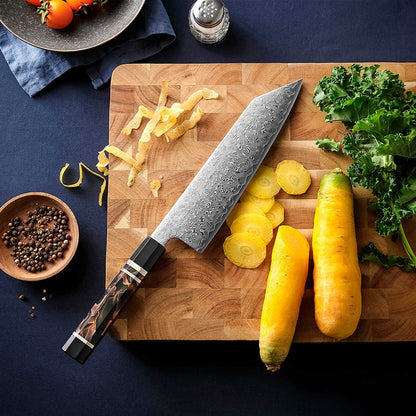 Cuchillo Kiritsuke 21cm ZDP-189+Damasco Bronce | PREMIUM