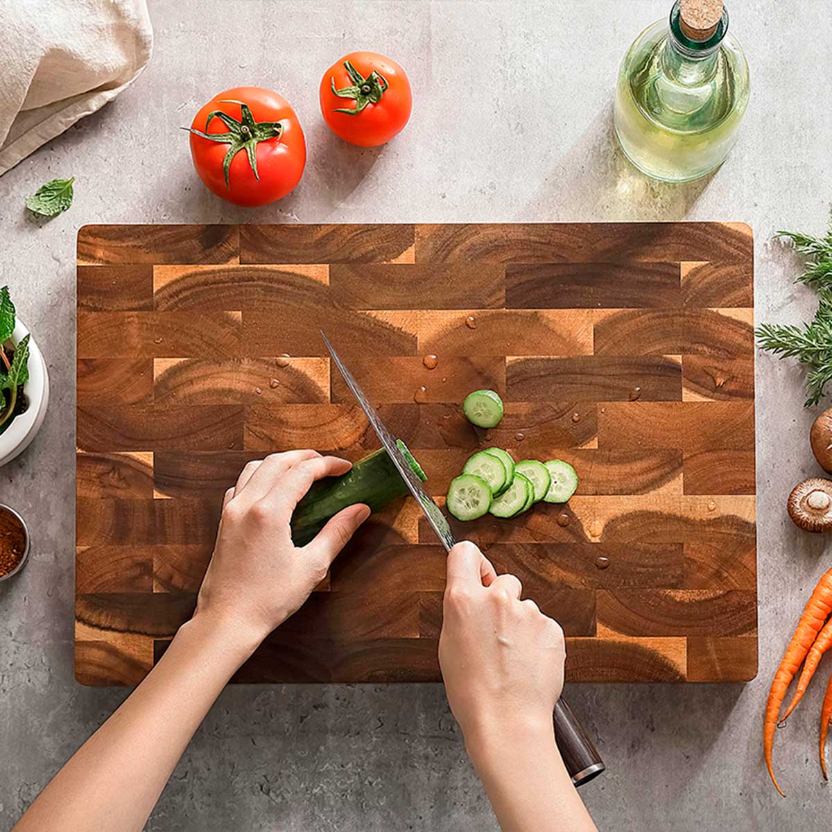 Tabla de picar TESTA madera Acacia4 43x30.5x3.5cm