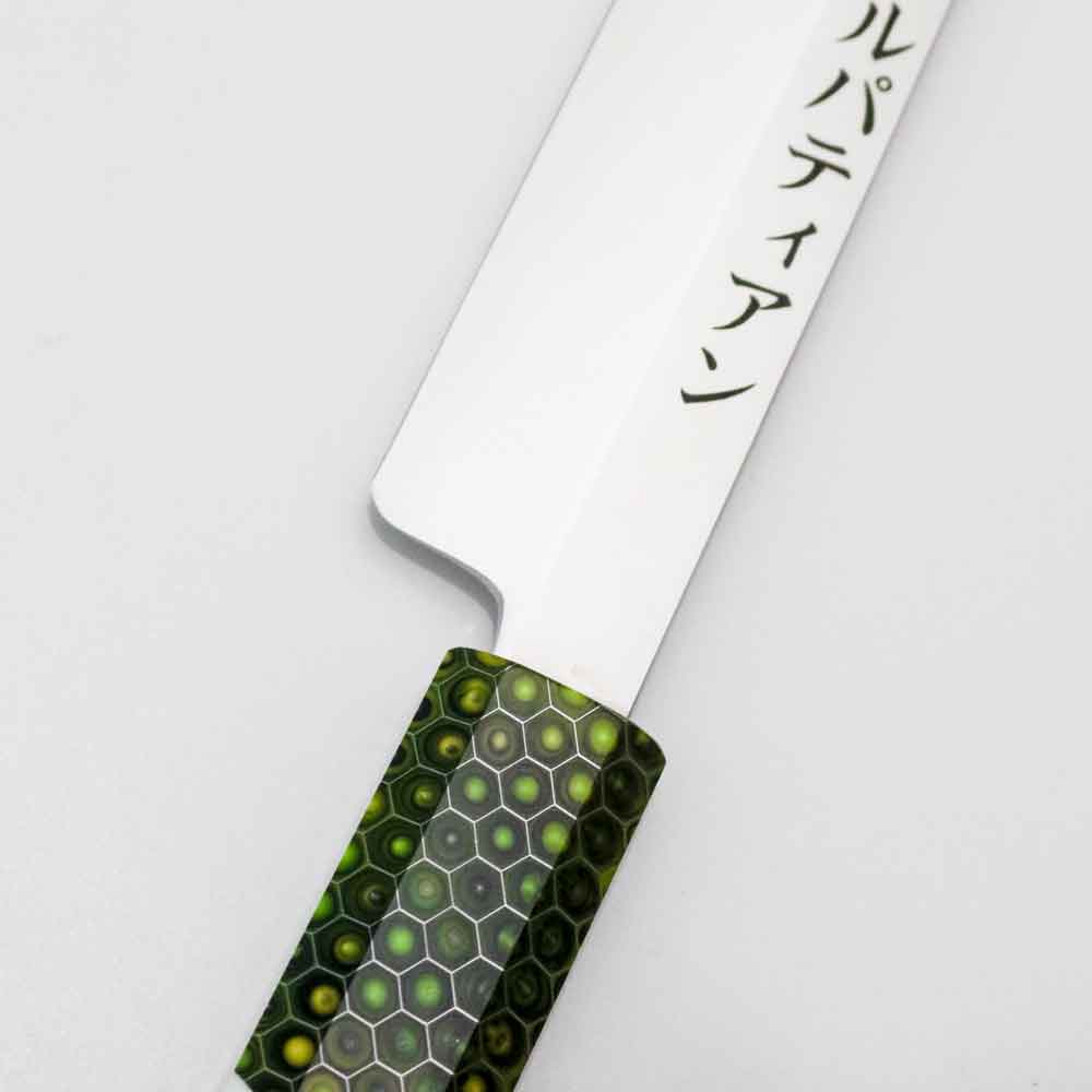 Cuchillo Yanagi ZURDO de 27 cm acero 10 Cr mango verde