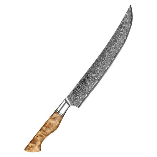 Cuchillo Rebanar 26cm 10Cr+Damasco Sicomoro